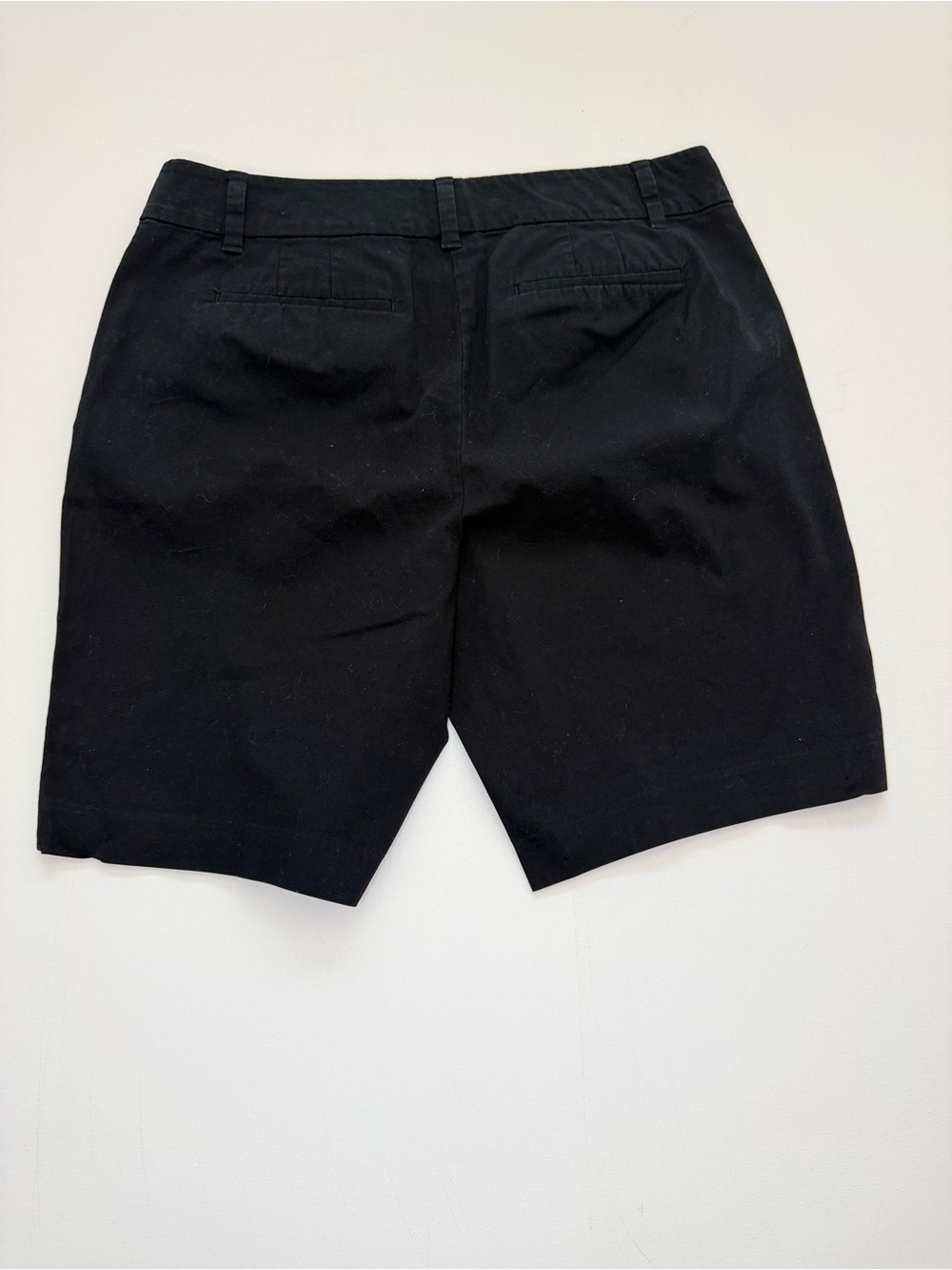 Ann Taylor Black Flat-Front Chino Shorts